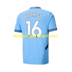 Maillot de Foot Manchester City RODRIGO 16 Homme Domicile 2024-2025 Manche Courte