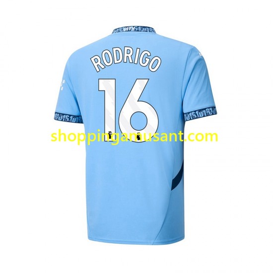 Maillot de Foot Manchester City RODRIGO 16 Homme Domicile 2024-2025 Manche Courte