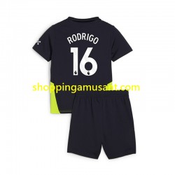 Maillot de Foot Manchester City RODRIGO 16 Enfant Extérieur 2024-2025 Manche Courte