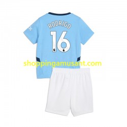 Maillot de Foot Manchester City RODRIGO 16 Enfant Domicile 2024-2025 Manche Courte