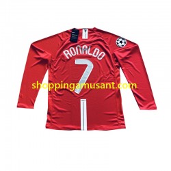 Maillot de Foot Manchester United Cristiano Ronaldo 7 Champion League 2007 Rétro Homme Domicile Manche Longue