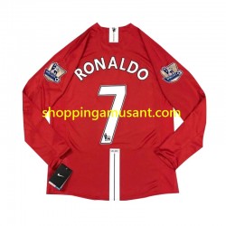 Maillot de Foot Manchester United Cristiano Ronaldo 7 2007 Rétro Homme Domicile Manche Longue