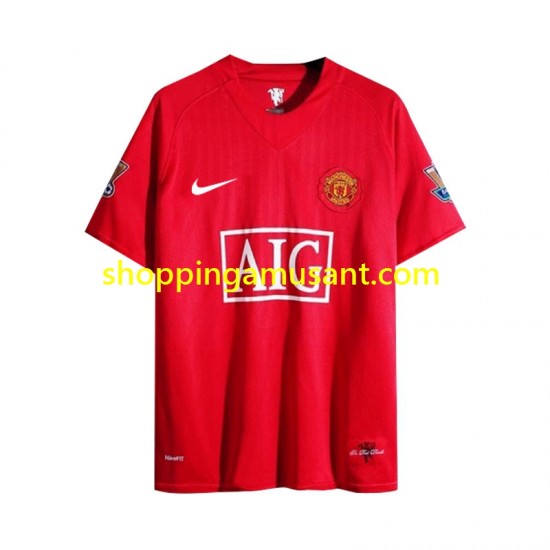 Maillot de Foot Manchester United 2007 Rétro Homme Domicile Manche Longue