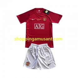 Maillot de Foot Manchester United Champion League 2007 Enfant Domicile Manche Courte