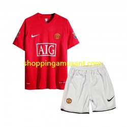 Maillot de Foot Manchester United 2007 Rétro Enfant Domicile Manche Courte