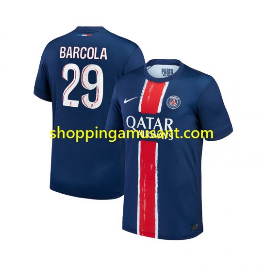 Maillot de Foot Paris Saint-Germain Bradley Barcola 29 Homme Domicile 2024-2025 Manche Courte