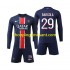 Maillot de Foot Paris Saint-Germain Bradley Barcola 29 Enfant Domicile 2024-2025 Manche Longue