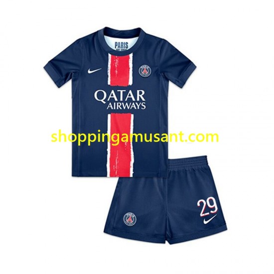 Maillot de Foot Paris Saint-Germain Bradley Barcola 29 Enfant Domicile 2024-2025 Manche Courte