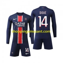 Maillot de Foot Paris Saint-Germain D Doue 14 Enfant Domicile 2024-2025 Manche Longue