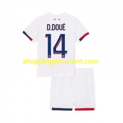 Maillot de Foot Paris Saint-Germain Desire Doue 14 Enfant Extérieur 2024-2025 Manche Courte