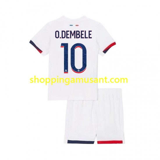 Maillot de Foot Paris Saint-Germain Ousmane Dembele 10 Enfant Extérieur 2024-2025 Manche Courte