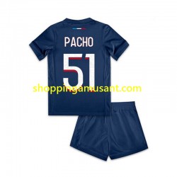 Maillot de Foot Paris Saint-Germain Willian Pacho 51 Enfant Domicile 2024-2025 Manche Courte