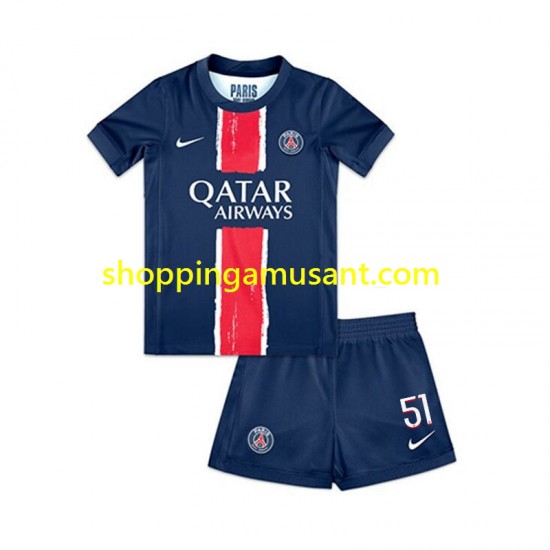 Maillot de Foot Paris Saint-Germain Willian Pacho 51 Enfant Domicile 2024-2025 Manche Courte