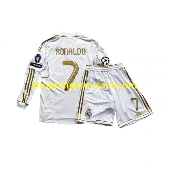 Maillot de Foot Real Madrid Cristiano Ronaldo 7 Enfant Domicile 2011 Manche Longue