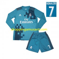 Maillot de Foot Real Madrid Cristiano Ronaldo 7 2017 Rétro Enfant Neutre Manche Longue