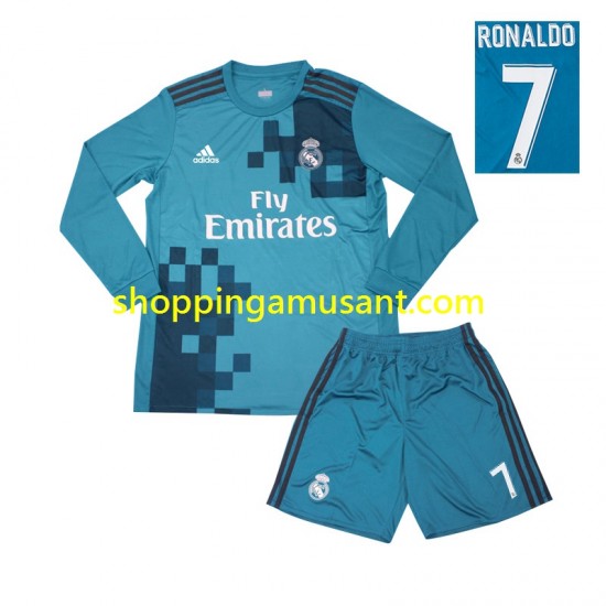 Maillot de Foot Real Madrid Cristiano Ronaldo 7 2017 Rétro Enfant Neutre Manche Longue