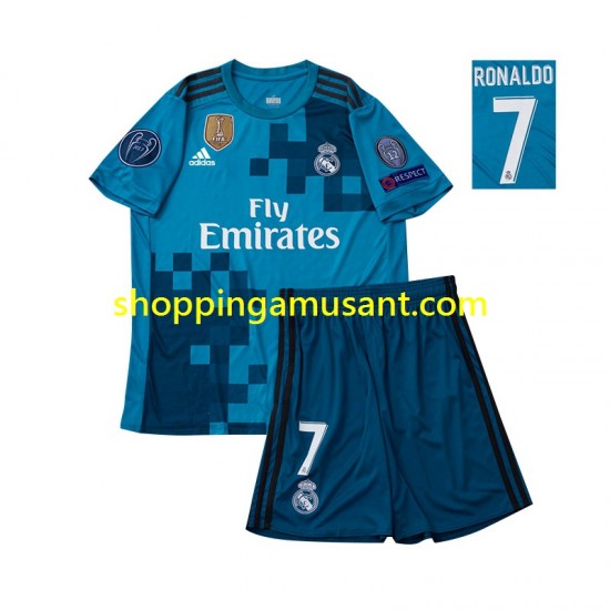 Maillot de Foot Real Madrid Cristiano Ronaldo 7 2017 Rétro Enfant Neutre Manche Courte