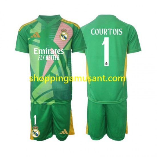 Maillot de Foot Real Madrid Thibaut Courtois 1 Gardien Enfant Neutre 2024-2025 Manche Courte