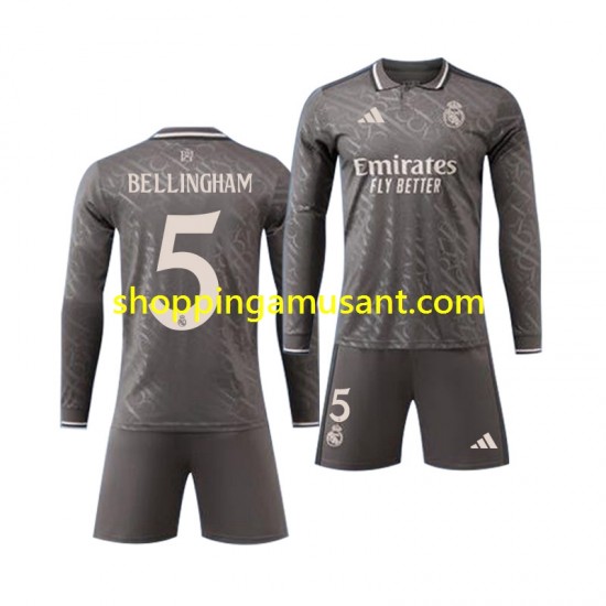 Maillot de Foot Real Madrid Jude Bellingham 5 Enfant Neutre 2024-2025 Manche Longue