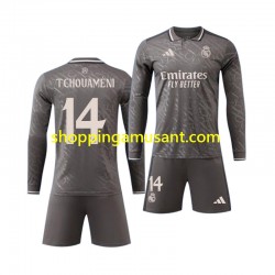 Maillot de Foot Real Madrid Tchouameni 14 Enfant Extérieur 2024-2025 Manche Longue