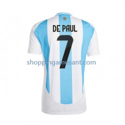 Maillot de Foot Argentine De Paul 7 Homme Domicile 2024 Manche Courte