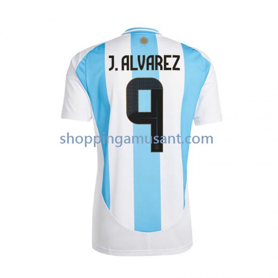 Maillot de Foot Argentine Julian Alvarez 9 Homme Domicile 2024 Manche Courte