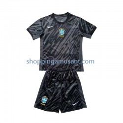 Maillot de Foot Brésil Gardien Enfant Extérieur 2024 Manche Courte