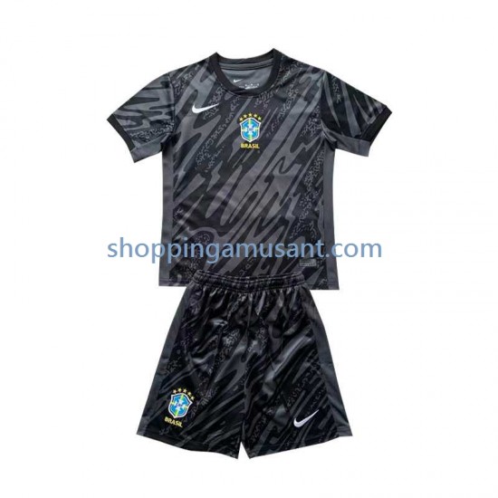 Maillot de Foot Brésil Gardien Enfant Extérieur 2024 Manche Courte