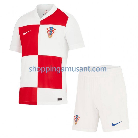 Maillot de Foot Croatie Enfant Domicile Euro 2024 Manche Courte