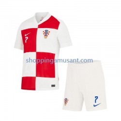 Maillot de Foot Croatie Lovro Majer 7 Enfant Domicile Euro 2024 Manche Courte