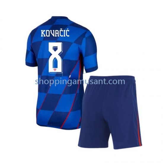 Maillot de Foot Croatie Mateo Kovacic 8 Enfant Extérieur Euro 2024 Manche Courte
