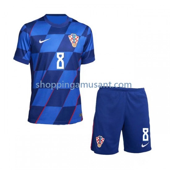 Maillot de Foot Croatie Mateo Kovacic 8 Enfant Extérieur Euro 2024 Manche Courte