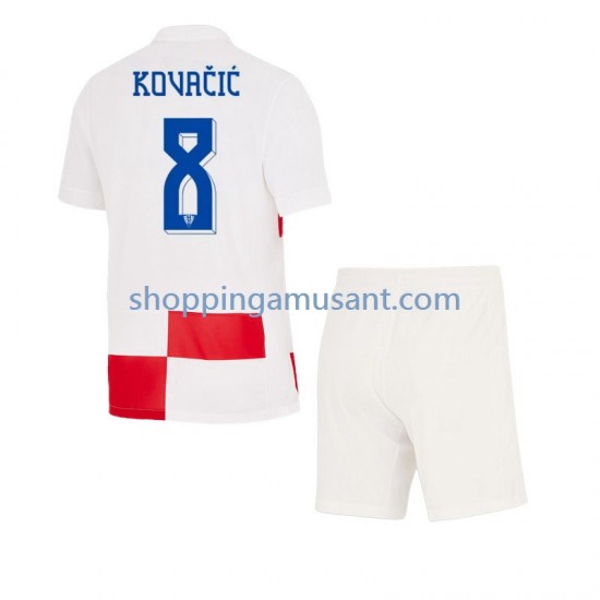 Maillot de Foot Croatie Mateo Kovacic 8 Enfant Domicile Euro 2024 Manche Courte