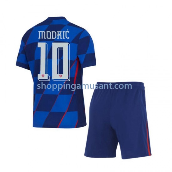 Maillot de Foot Croatie Modrić 10 Enfant Extérieur Euro 2024 Manche Courte