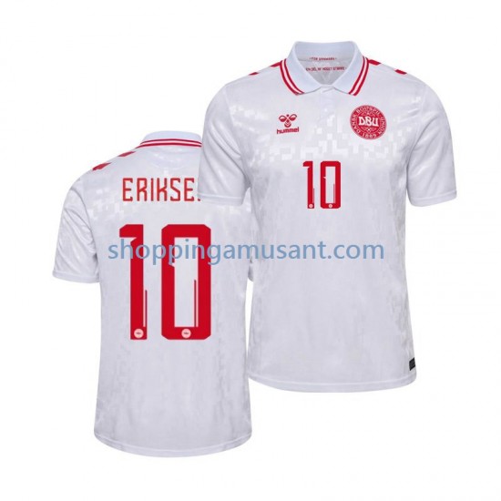 Maillot de Foot Danemark Eriksen 10 Homme Extérieur Euro 2024 Manche Courte