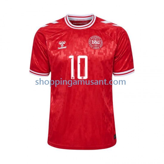 Maillot de Foot Danemark Eriksen 10 Homme Domicile Euro 2024 Manche Courte