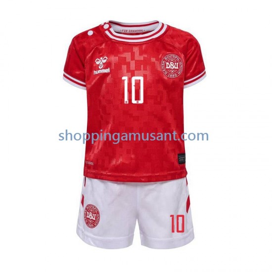 Maillot de Foot Danemark Eriksen 10 Enfant Domicile Euro 2024 Manche Courte