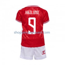 Maillot de Foot Danemark Hojlund 9 Enfant Domicile Euro 2024 Manche Courte