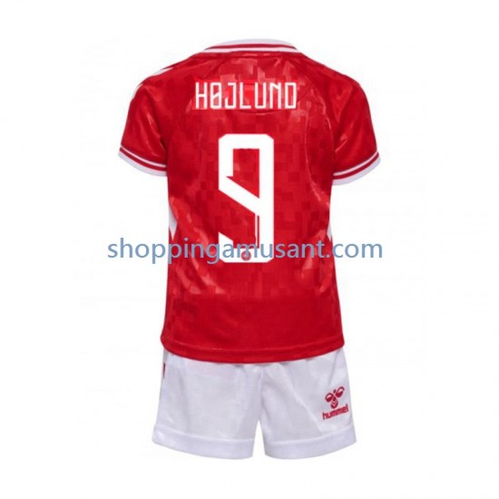 Maillot de Foot Danemark Hojlund 9 Enfant Domicile Euro 2024 Manche Courte