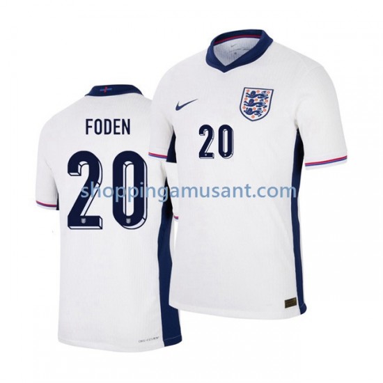 Maillot de Foot Angleterre Phil Foden 20 Homme Domicile Euro 2024 Manche Courte