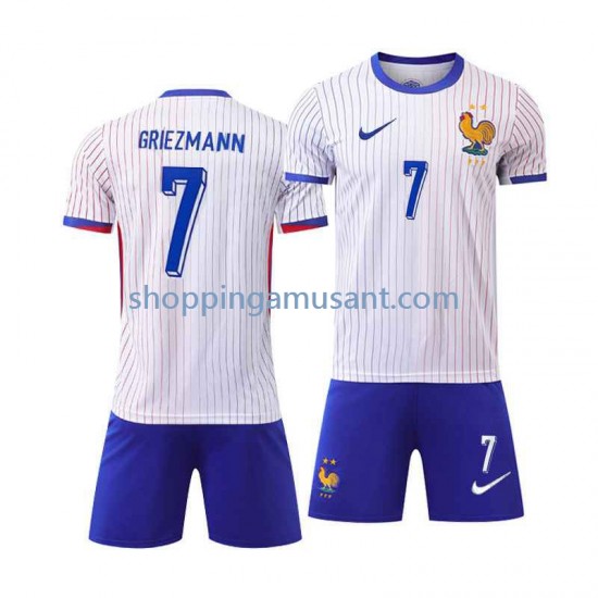 Maillot de Foot France Antoine Griezmann 7 Enfant Extérieur Euro 2024 Manche Courte
