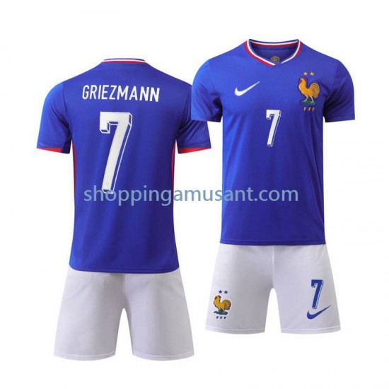 Maillot de Foot France Antoine Griezmann 7 Enfant Domicile Euro 2024 Manche Courte