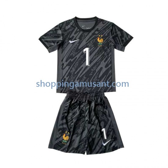 Maillot de Foot France Hugo Lloris 1 Gardien Enfant Extérieur Euro 2024 Manche Courte