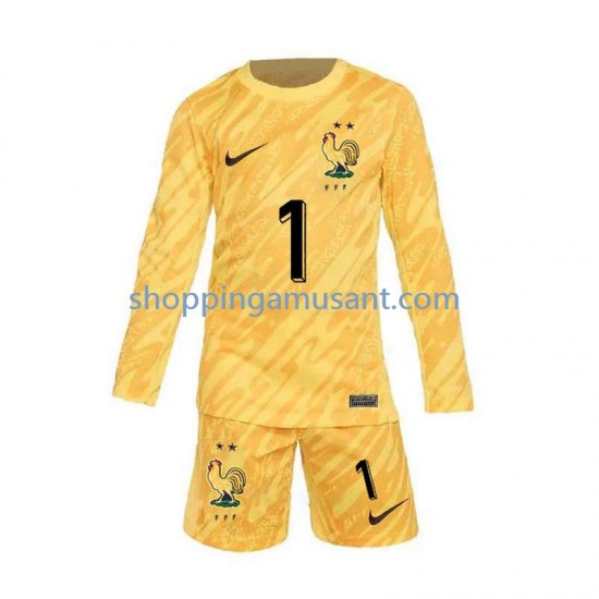 Maillot de Foot France Hugo Lloris 1 Gardien Enfant Domicile Euro 2024 Manche Longue