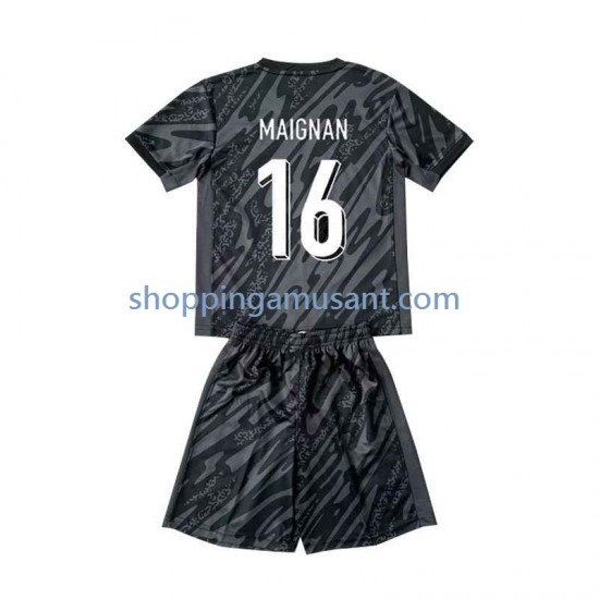 Maillot de Foot France Mike Maignan 16 Gardien Enfant Extérieur Euro 2024 Manche Courte