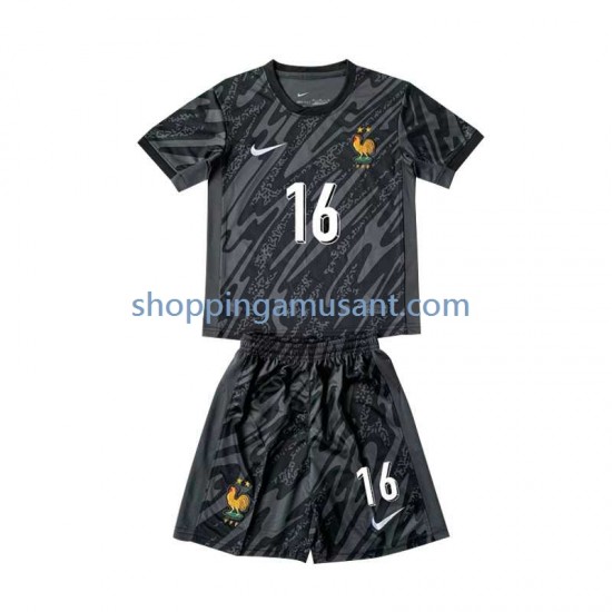 Maillot de Foot France Mike Maignan 16 Gardien Enfant Extérieur Euro 2024 Manche Courte