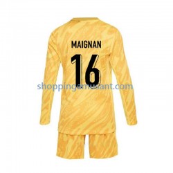 Maillot de Foot France Mike Maignan 16 Gardien Enfant Domicile Euro 2024 Manche Longue