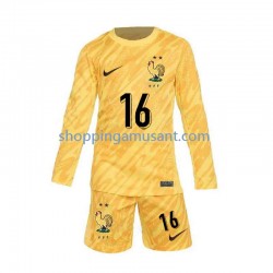 Maillot de Foot France Mike Maignan 16 Gardien Enfant Domicile Euro 2024 Manche Longue