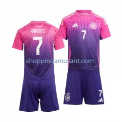Maillot de Foot Allemagne Kai Havertz 7 Enfant Extérieur Euro 2024 Manche Courte