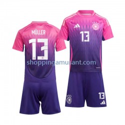 Maillot de Foot Allemagne Thomas Muller 13 Enfant Extérieur Euro 2024 Manche Courte